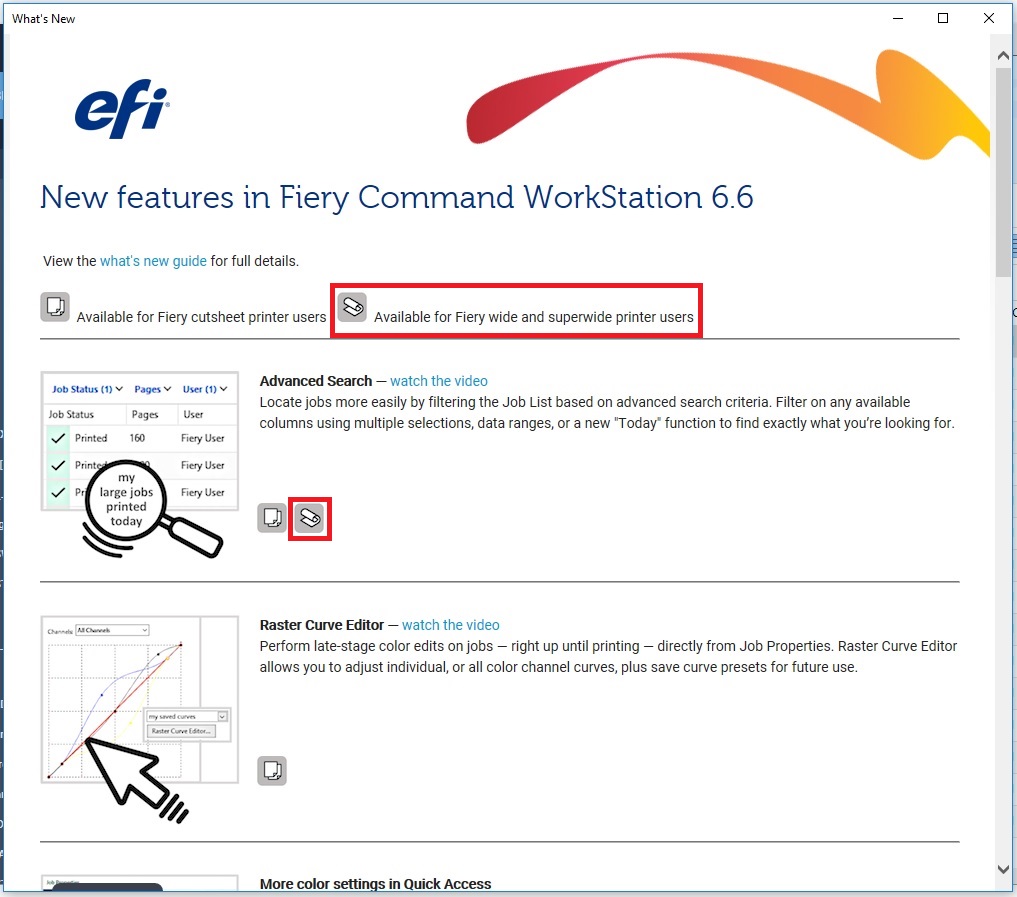 What new features of Fiery Command WorkStation 6.6 apply for Fiery XF ...
