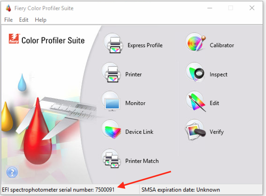 Where can I find the spectrophotometer serial number?