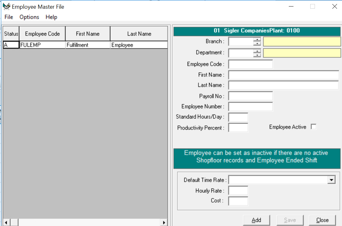 How to Add a New Employee to Master File Employees Table in PrintStream