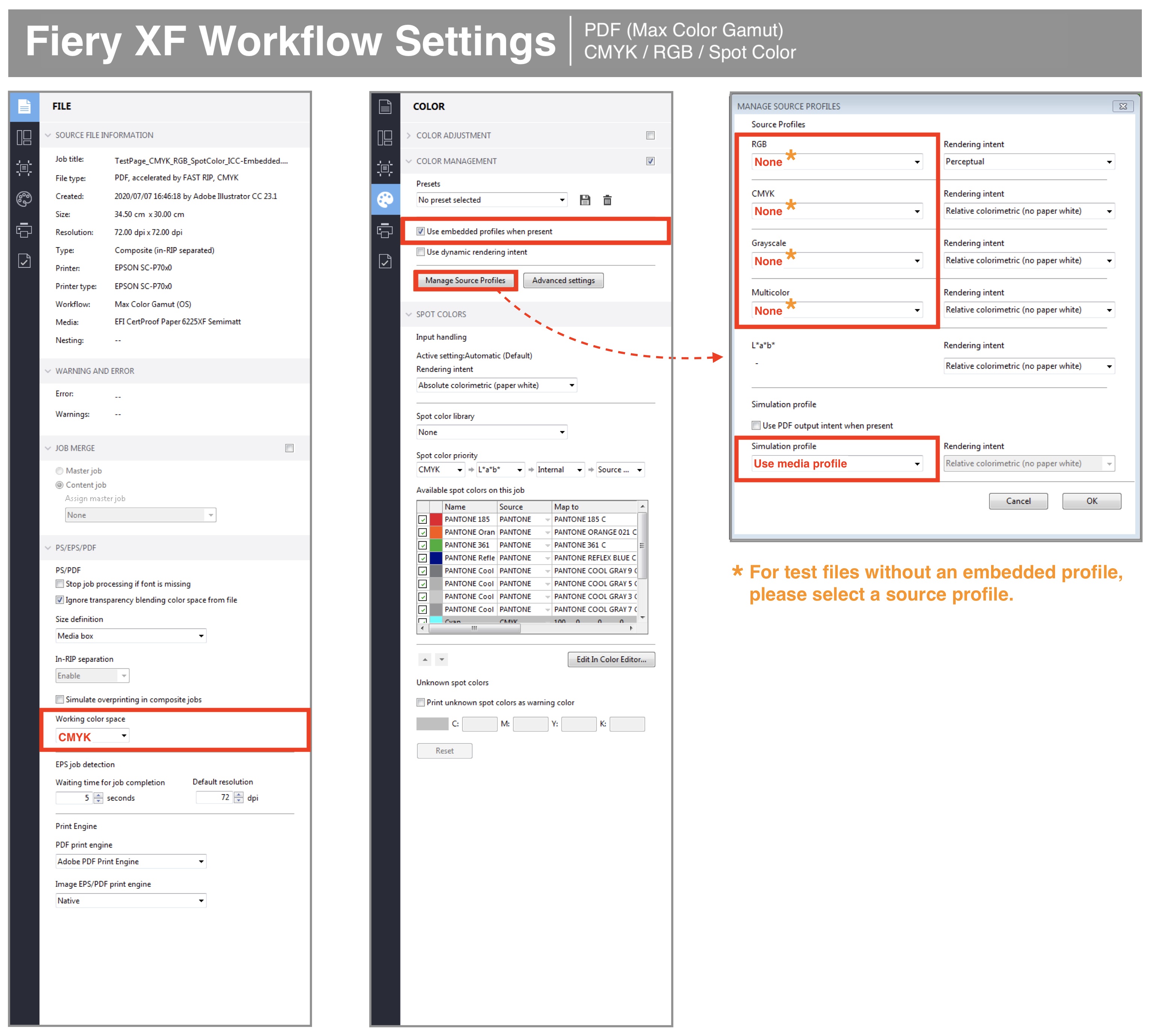 Recommended Workflow settings for PDFs with different content