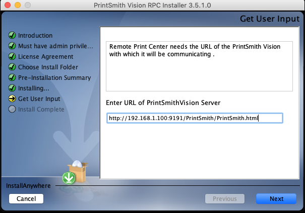 Mac RPC Installation for PSV