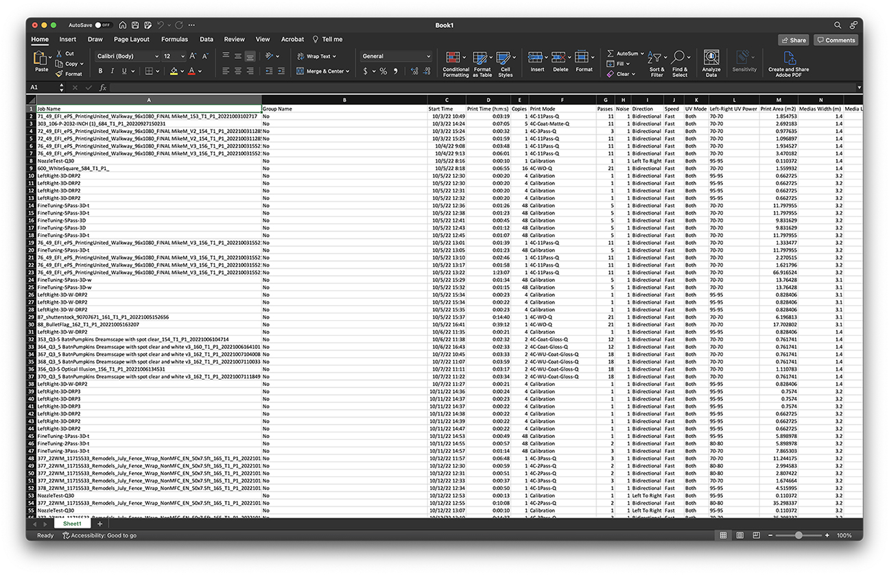 How to manually collect and review the Print History on r2r Series Printers
