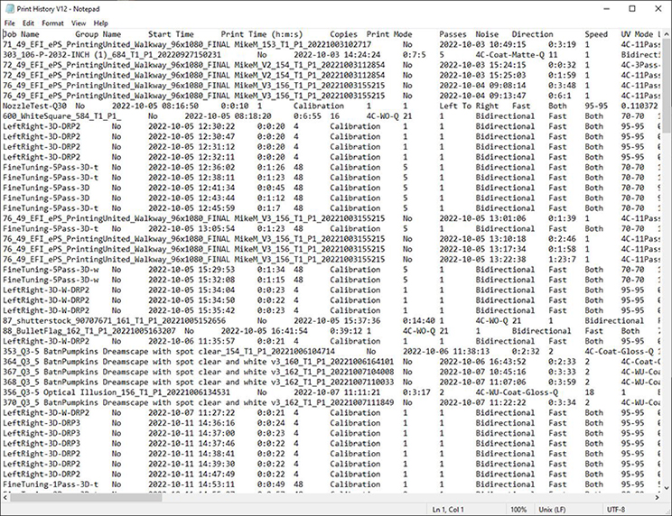 How to manually collect and review the Print History on r2r Series Printers