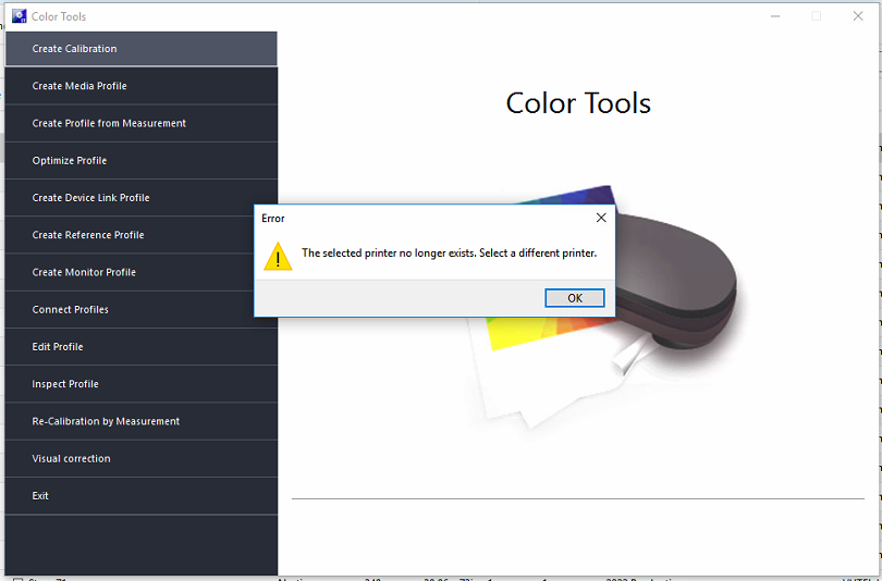 Error "The selected printer no longer exists. Select a different