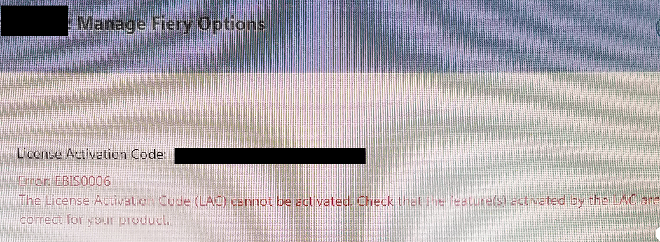 Why am I seeing Error:EBIS0006 when I attempt to activate Impose