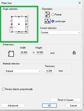 How to adjust origin point