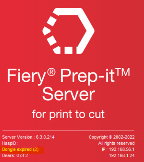 Fiery Prep-it Client can't connect to Server, error: