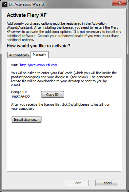 How to license and activate Fiery XF legacy versions