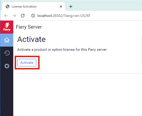 How do I activate a Fiery XF license?