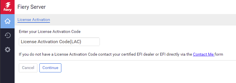 How do I activate a Fiery XF license?