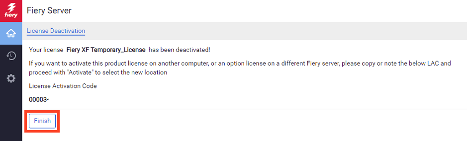 How do I deactivate a Fiery XF license?