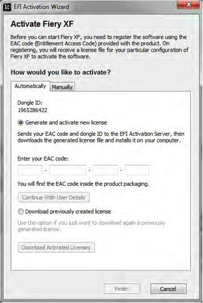 How to license and activate Fiery XF legacy versions