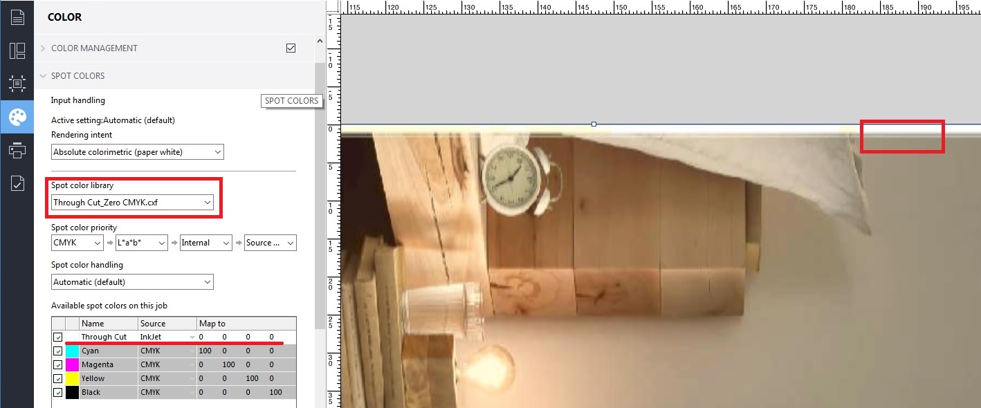 How to automatically remove spot colors that describe a cut contour?