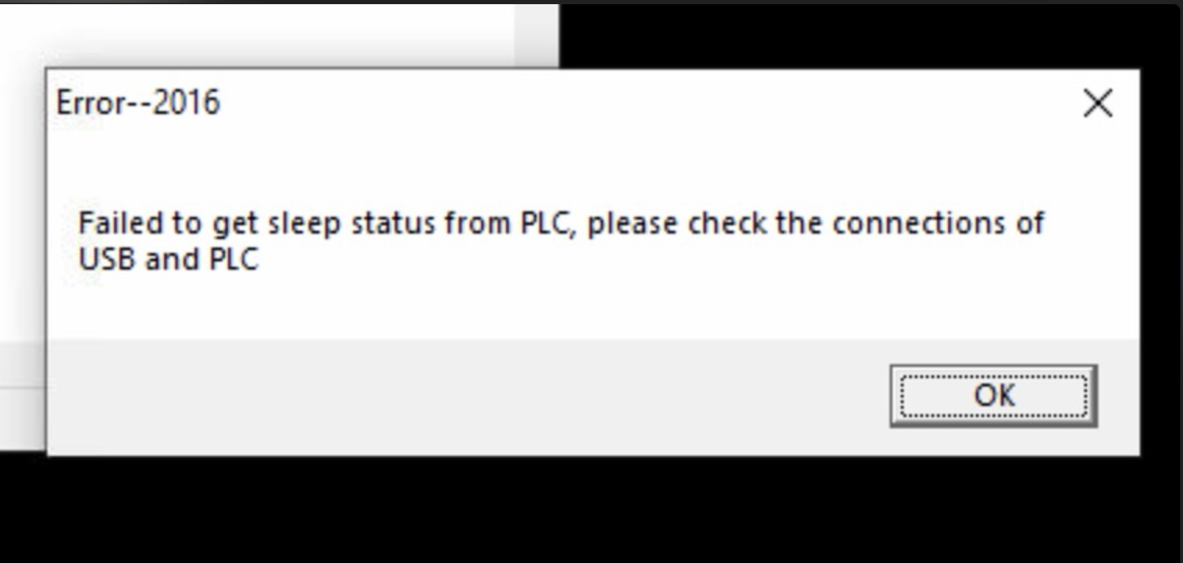 30H Error 2016: Failed to retrieve sleep status from the PLC When ...