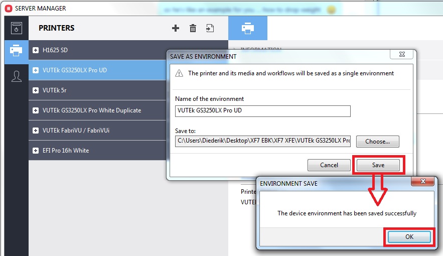 Working with printer environments in Fiery XF 7-8 and Fiery Command ...