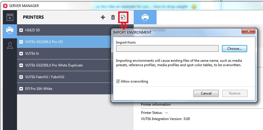 Working with printer environments in Fiery XF 7-8 and Fiery Command ...