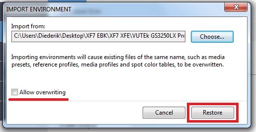 Working with printer environments in Fiery XF 7-8 and Fiery Command ...