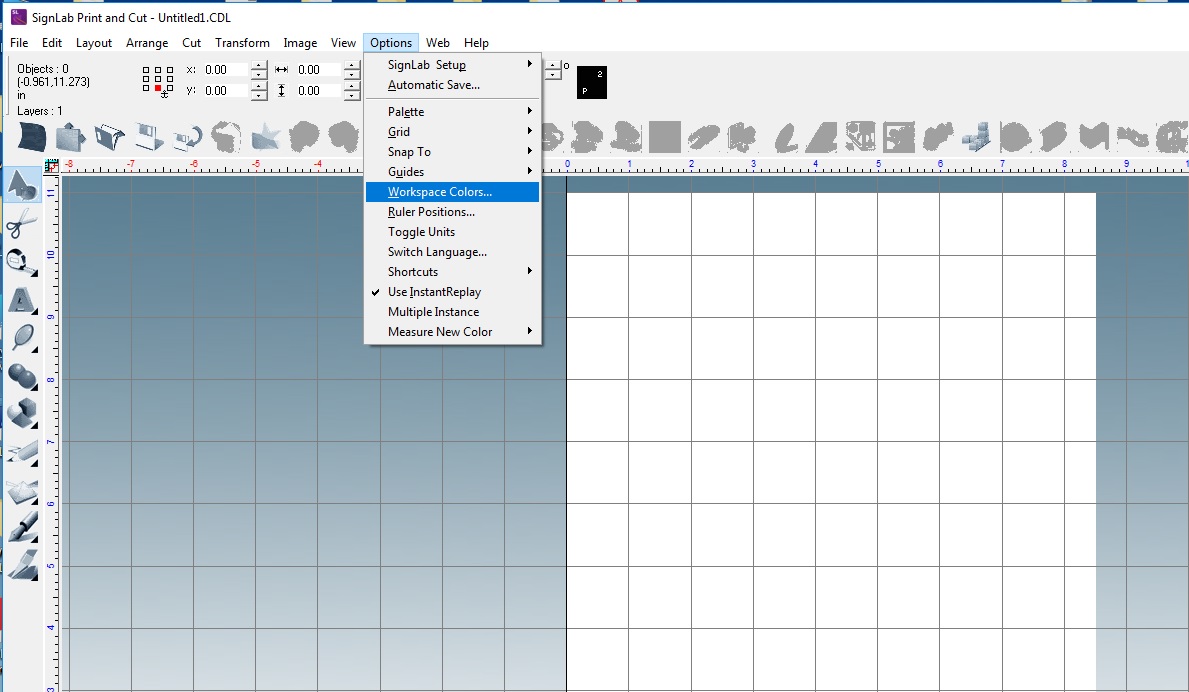 Where can I change the background color of my Workspace in SignLab?