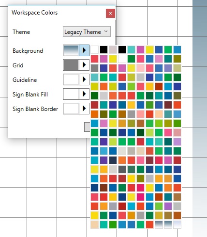 Where can I change the background color of my Workspace in SignLab?