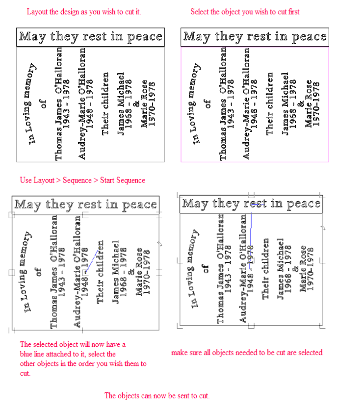 Use Layout > Sequence to manually arrange the cutting order.