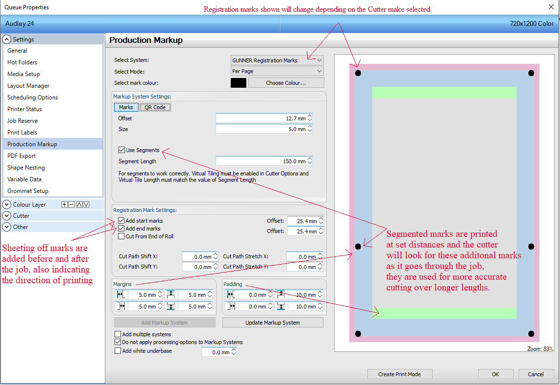 Production Markup - Registration and Barcodes