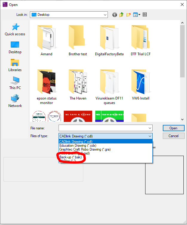 Open .BAK files generated from Signlab or Engravelab