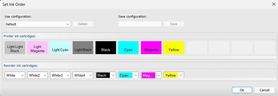Set the Ink Cartridge Order (EPSON DTF printers)