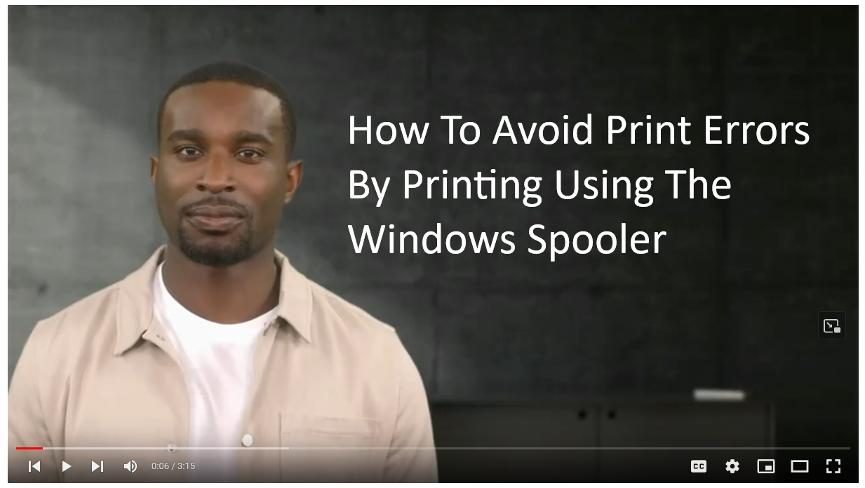 Printing using the Windows Spooler
