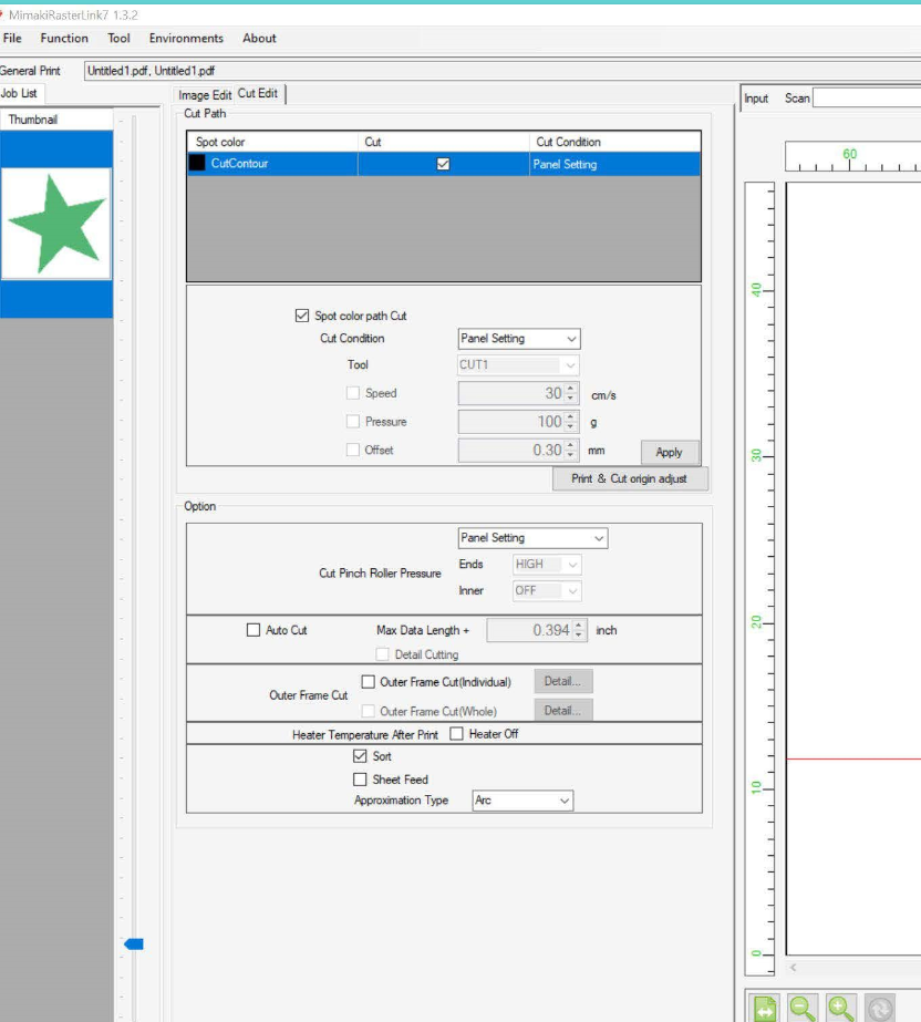 Sending from Signlab to print and cut to Rasterlink