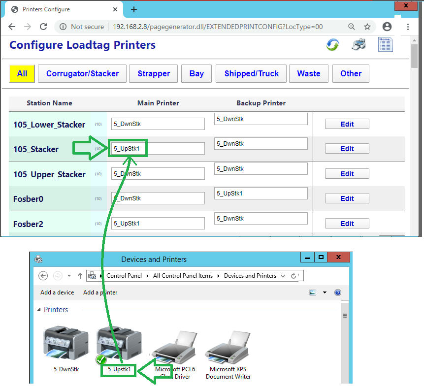 How to Configure new printer for load tags