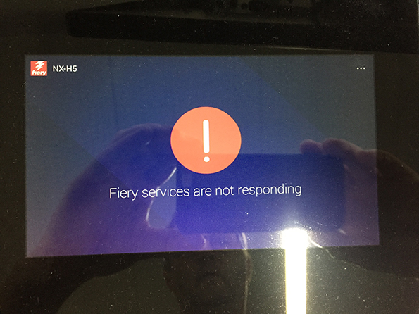 Fiery proServer NX Quick Touch Display shows: Fiery Services are not ...
