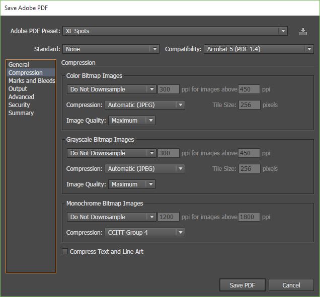 Save PDF files for XF