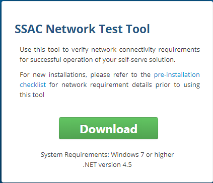 How to use Self Serve Network Test Tool