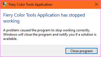 Color Tools can't be started - Error