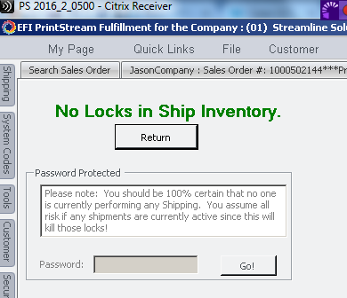 Clear shipping locks
