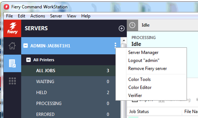 Cannot connect to Server Manager, option is missing from the Server menu.