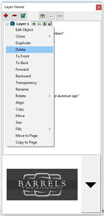 How to use Layer Viewer to select and delete objects.