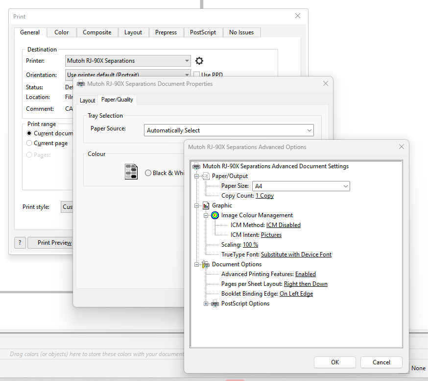 Printing from a designer program to FilmMaker: How to set to up the ...