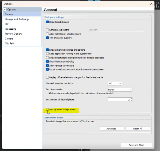 How to lock the queue settings with Digital Factory 11.3