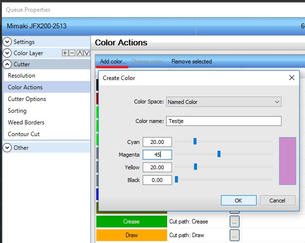 Not all different cut methods are output in the Cut PDF.