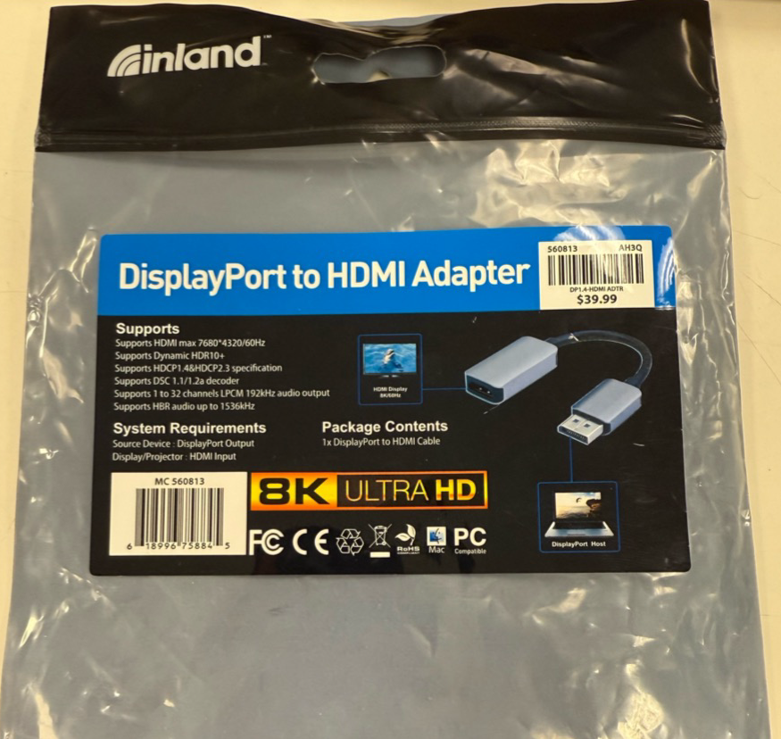 Monitor is Blank When Connected to Display Port on IC-322