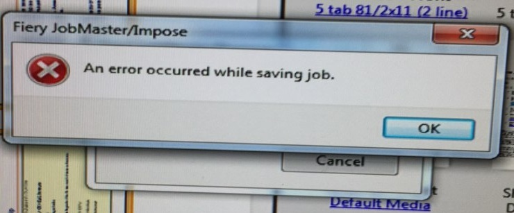 When working in JobMaster I receive 