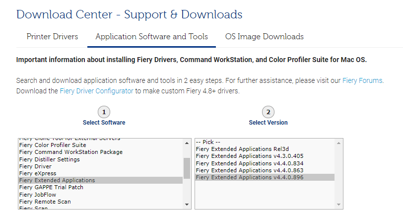 Fiery workstation 6 какие принтеры поддерживает