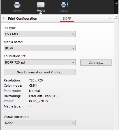 Saving Print Configuration presets