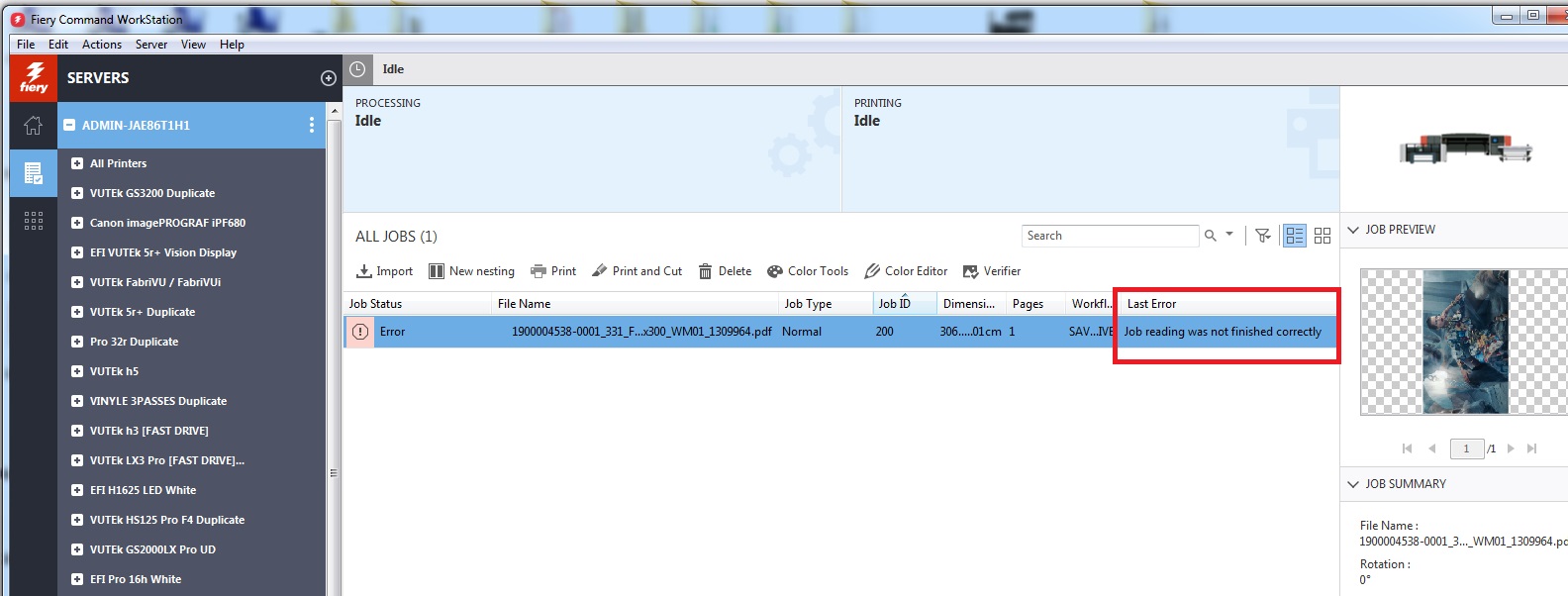ESKO Automation engine generated PDF files are not processing with Fast ...