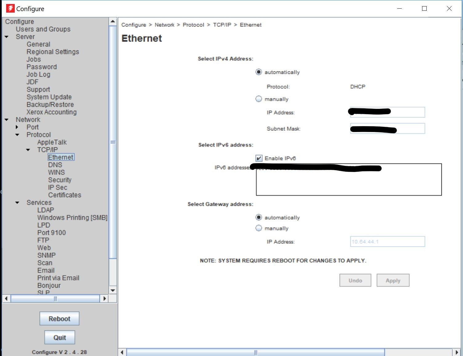 How do I configure my IP addresses and network settings on my Fiery