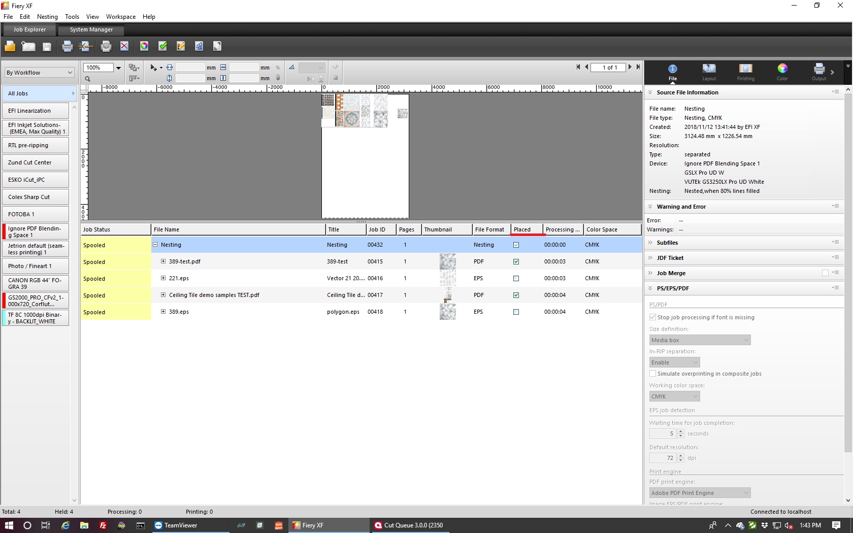 Not all imported files of a nesting are visible in the layout preview ...
