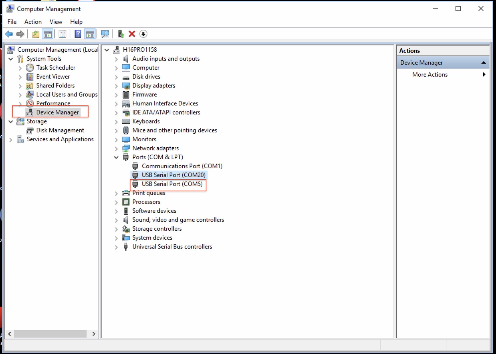 Change the PLC to PC communication COM port