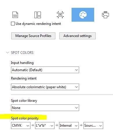 My spot color is showing the wrong color when having assigned both, a ...